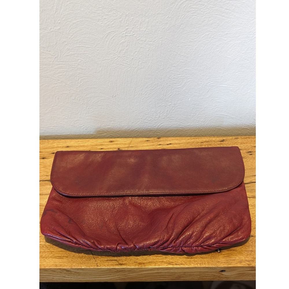 Vintage Letisse Red Leather Clutch Handbag